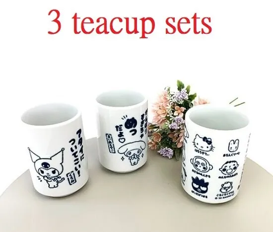 SANRIO characters Japanese Style Mug Cup YUNOMI 350 ml ×3 types teacup sets