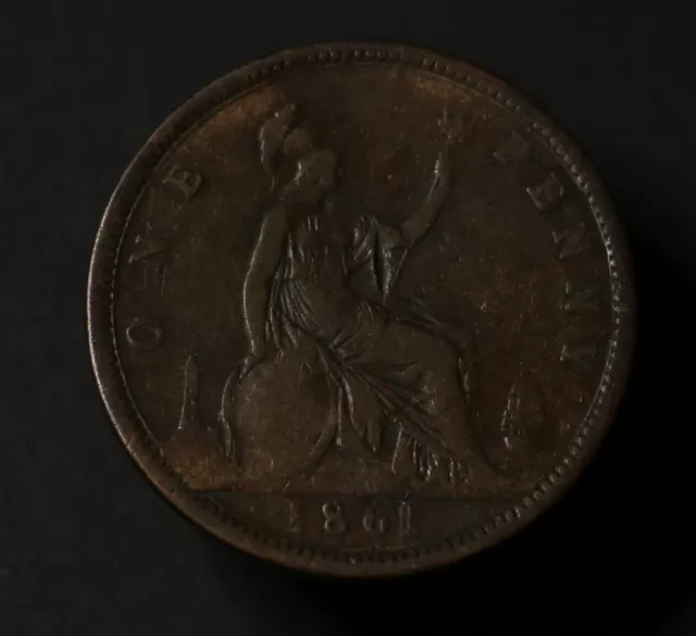 UK (Great Britain) 1861 1 Penny - Victoria