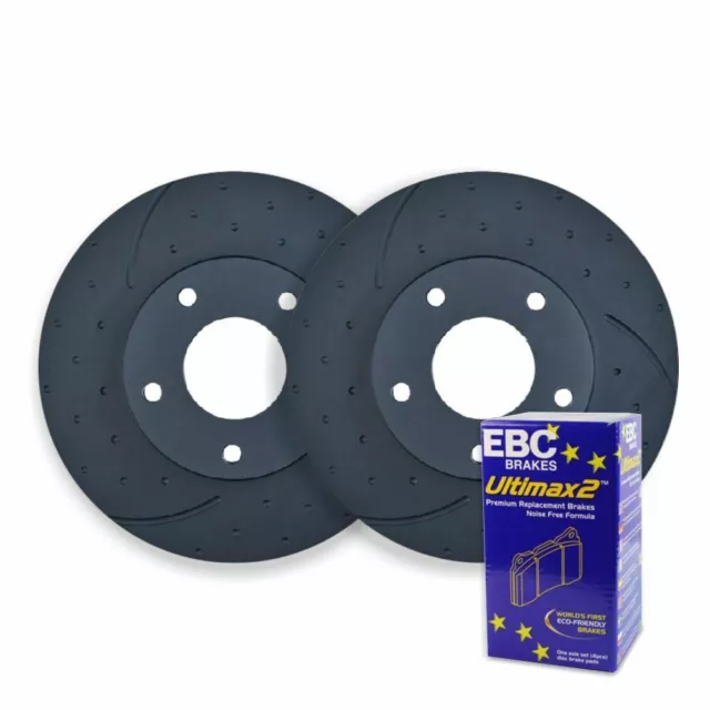 DIMPL SLOTTED REAR DISC BRAKE ROTORS+EBC PADS Fits Mitsubishi Pajero NM NP 00-06