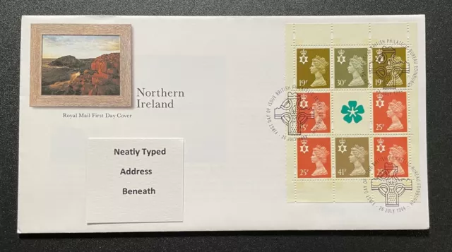 1994 Northern Ireland Booklet Pane FDC. With Bureau Handstamp.