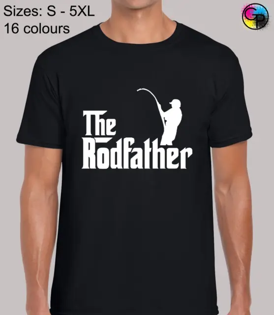 The Rodfather Classic Carp Fishing Fisherman T-Shirt Top Gift for Men