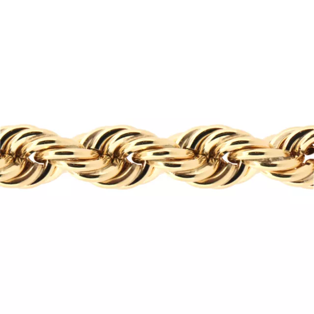 9ct Gold Jewelco London Diamond Cut Hollow Rope 9mm Chain Necklace