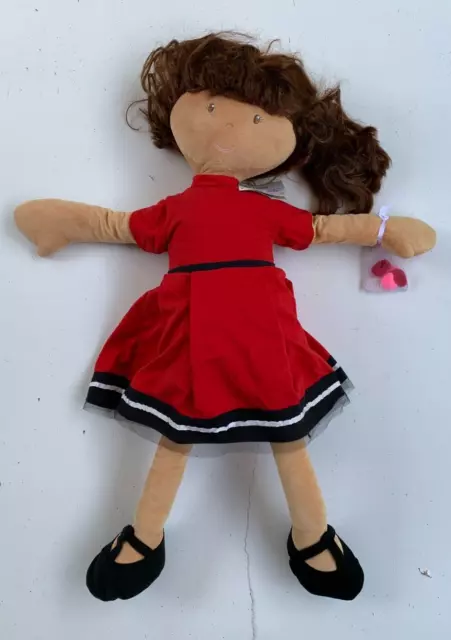 BONIKKA Huge 81cms 32" Life Sized Rag Doll Brown Hair Red Dress