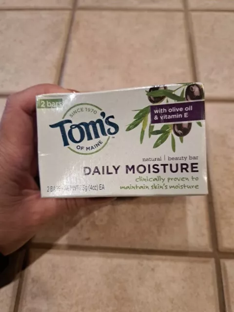 Twin Pack Tom's of Maine Daily Moisture Olive Oil Vitamin E Full Size Beauty Bar