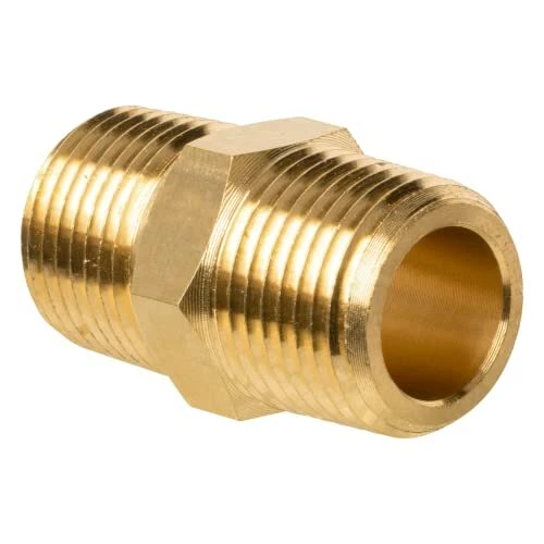 Brass Pipe Fitting Hex Nipple 1/4X 1/4 NPT Male Adapter For Gas Air Oil Fuel
