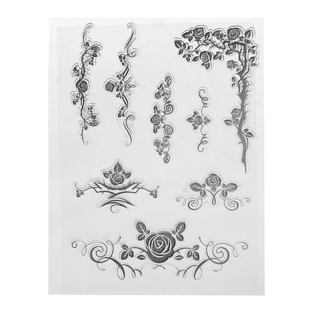 Flower Vine Silicone Clear Stamp Card Making Envelope Crafting Decoration Supply
