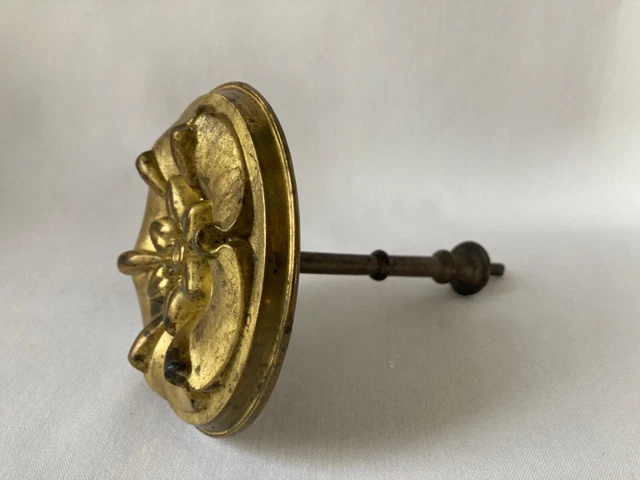 4 1/4" Antique Brass Gilt Victorian Ornate Drape Curtain Tie Back Hardware
