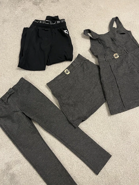 river island girls pinafore skirt joggers school uniform bundle age 7-8 years