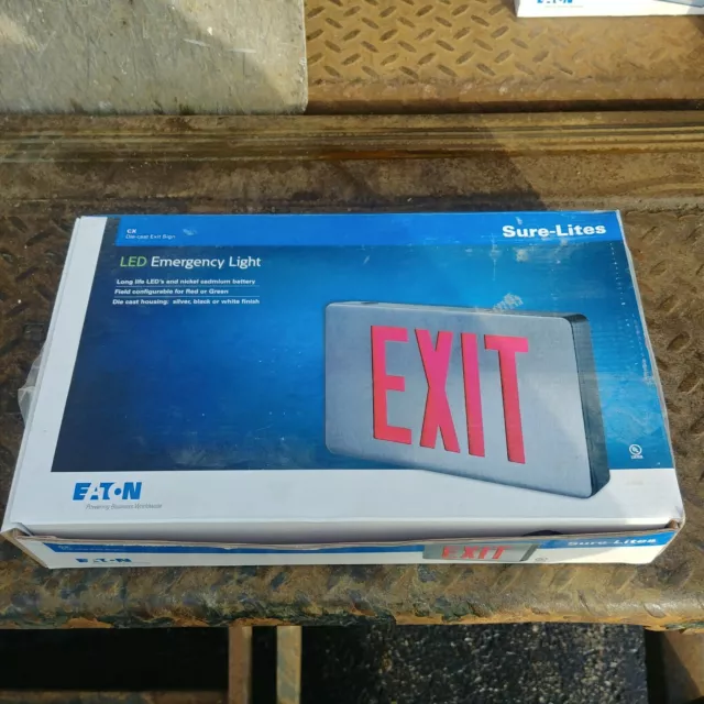 Eaton Sure-Lites CX62WH Die-Cast Exit Sign LED Emergency Light  Red or Green