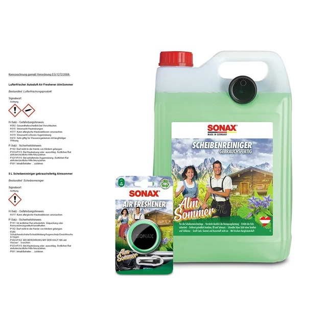Pulitore Dischi Sonax 5 Litri Pronto All'uso Malga Estate + Deodorante
