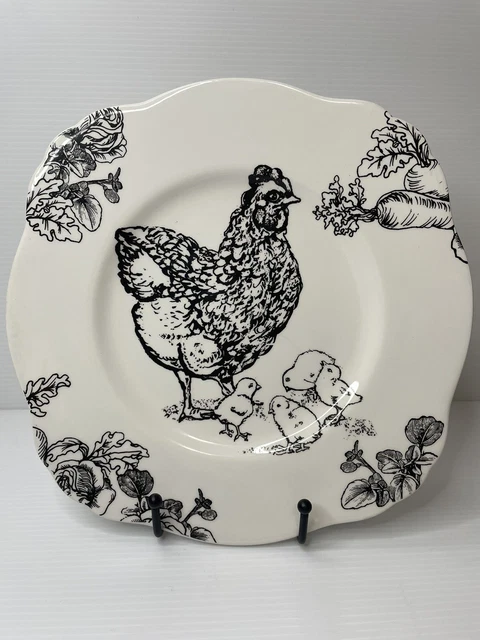 Barnyard Toile Elizabeth Trostly For Andrea By Sadek Hen And Chicks Plate