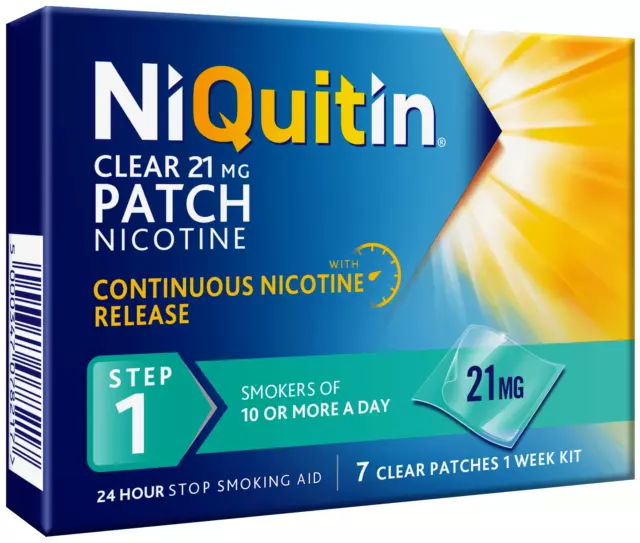 LOTE DE 3 X NiQuitin Paso 1 Transparente 21mg 7 Parches x 3 CAJAS - EXP- 06/2025