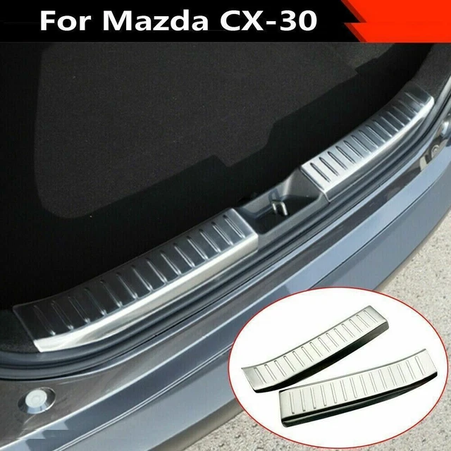 Silver Inner Rear Bumper Sill Plate Scuff Guard Cover Fits Mazda CX-30 2020-2022