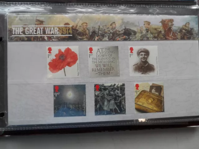 GB 2014 501 The Great War Royal Mail Presentation Pack in mint condition