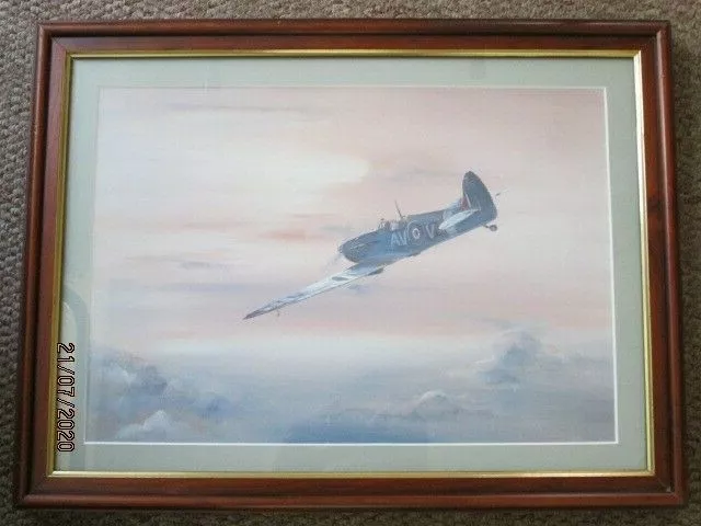 Supermarine Spitfire - framed print of a painting  + related book by Chaz Bowyer