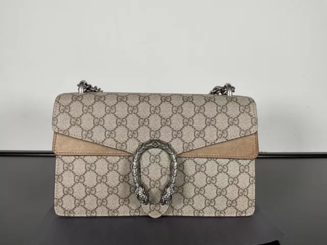 GUCCI GG  Monogram Small Dionysus Shoulder Bag - Taupe