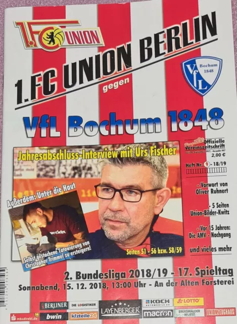 2018/19 2.Bundesliga 1.FC Union Berlin - VFL Bochum