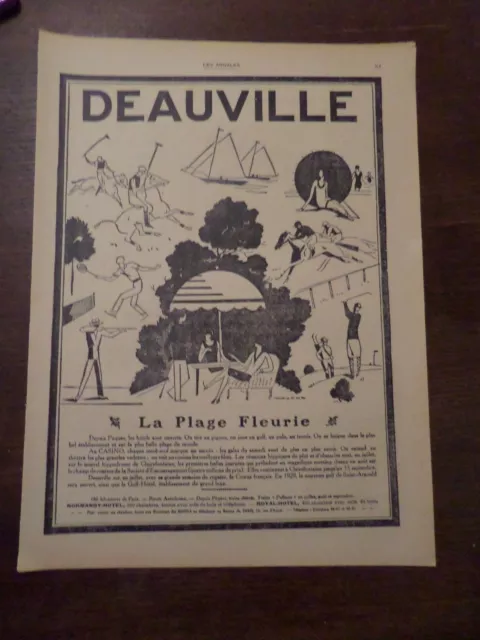 Publicité ancienne 1928 Deauville Normandy Royal Hotel Pub 32 x 23.5 advert