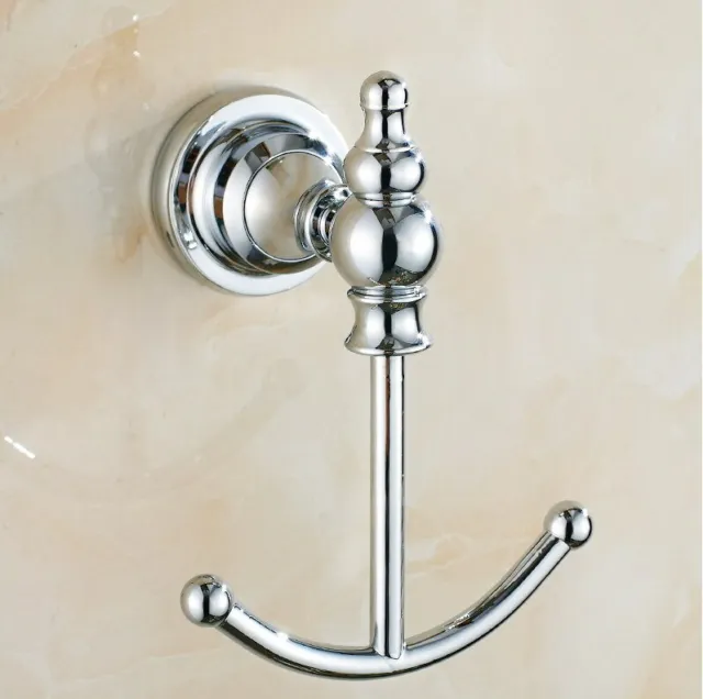 Bathroom Accessories Polished Chrome Brass Wall Mounted Clothes Hooks 2ba907