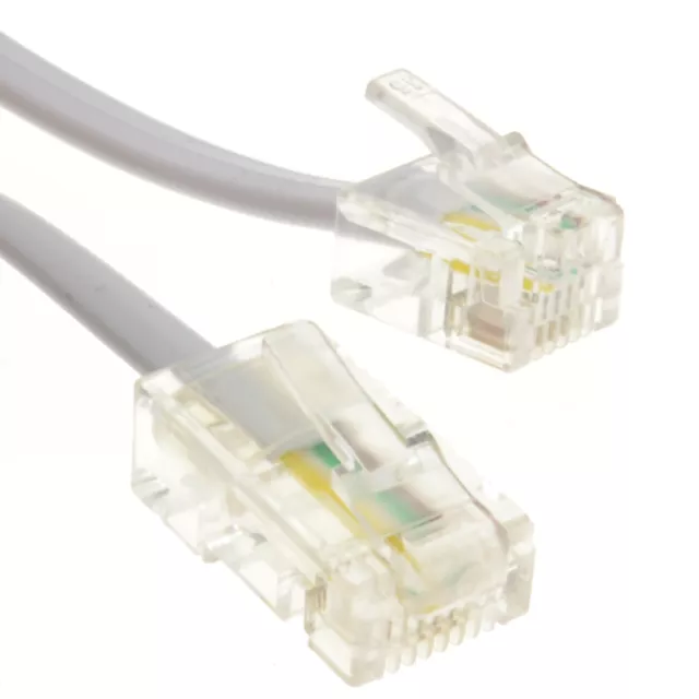 RJ11 Conector Macho A 4 Alambre RJ45 Plano Cable 1m/2m/3M/ 5m/10m/20m Lote