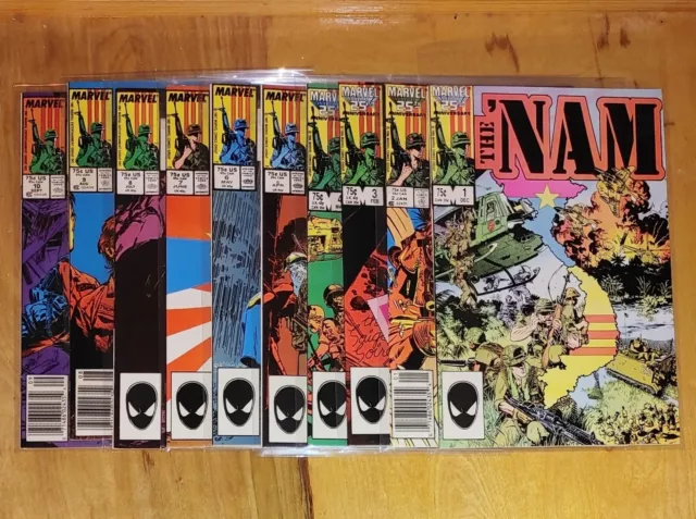 The Nam Marvel Comics lot:  1-17 NM, extra #1 VF, Semper Fi #1. 1986-1988.