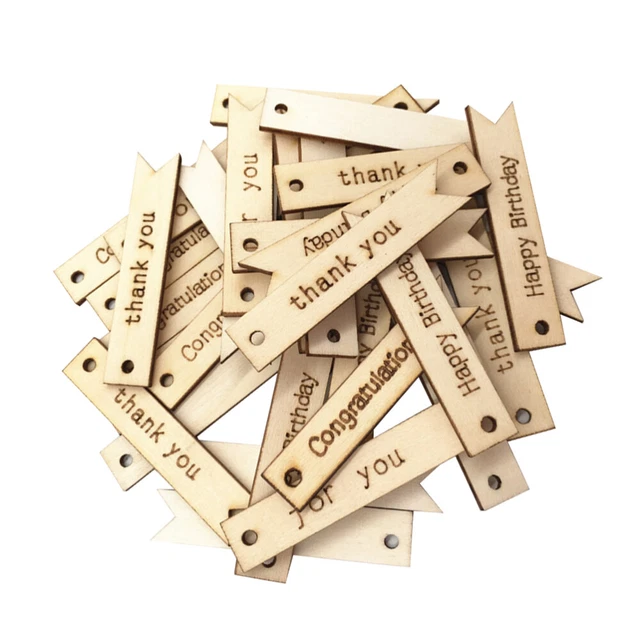 60 Pcs Rustic Tags Wooden Label Tags Wooden Tags Crafts Blank
