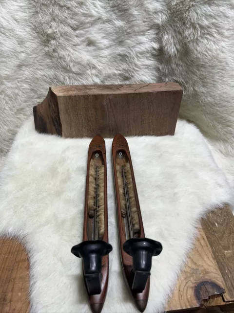 Vintage/Antique Wooden Flying Boat Loom Shuttle Candlestick Holders