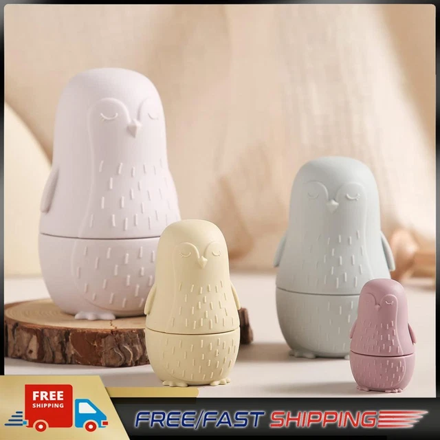 Color Size Matching Toys Gifts Montessori Toy for Boys Girls(Beige Penguin)