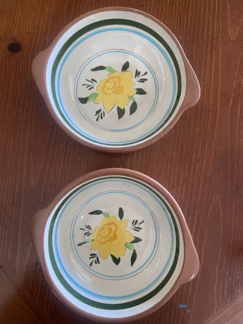 Vintage Stangl Pottery Country Garden Soup Crock Bowls, Set of 2- Trenton, NJ