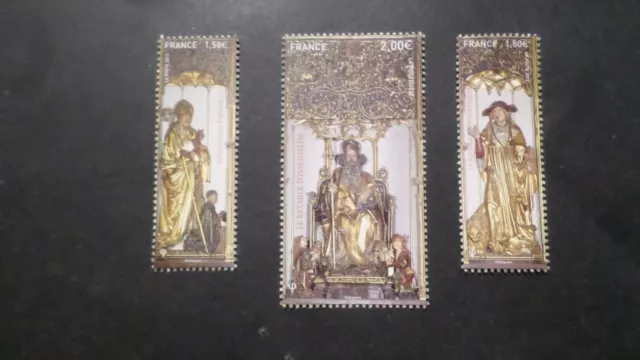 FRANCE 2012, SERIE timbres 4675 4676 4677, RETABLE ISSENHEIMSAINT AUGUSTIN JEROM