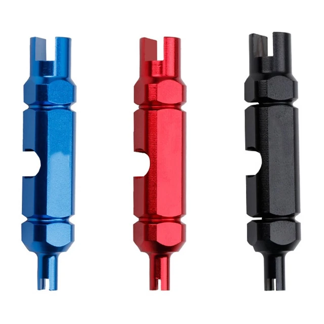 QWORK Kit Sostituzione Valvole Bici - 15 Pezzi: Nuclei Presta E Schrader, Cappucci, Adattatori E Strumento