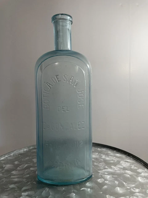 Botica De San Jose Dr.Gonzalez Habana Medicine Cuban Bottle Vintage Some Damage.