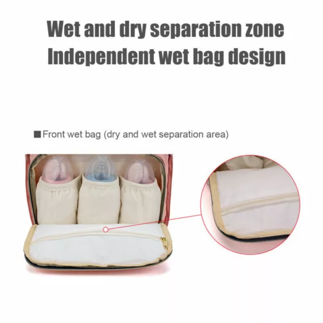 LEQUEEN 070 Mummy Baby Diaper Bag Maternity Nappy Backpack Independent Wet Bag 10