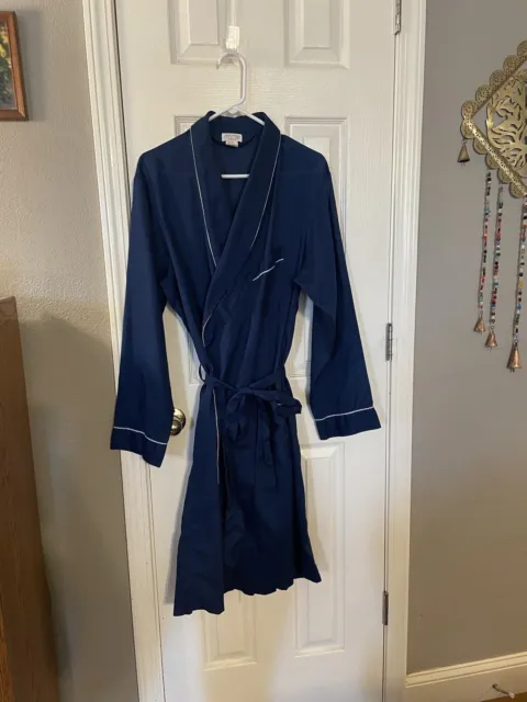 Vintage ENRO Idle Hour Lounge Togs Robe Navy Blue Size Large