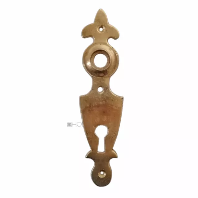 Biedermeier Langschild Türdrücker Türklinke alt 74mm
