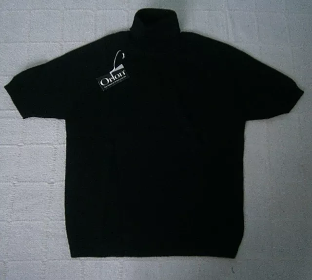 Maglione Polo Vintage - Età 12 Anni - Nero - Maniche a S. - Orlon - Nuovo