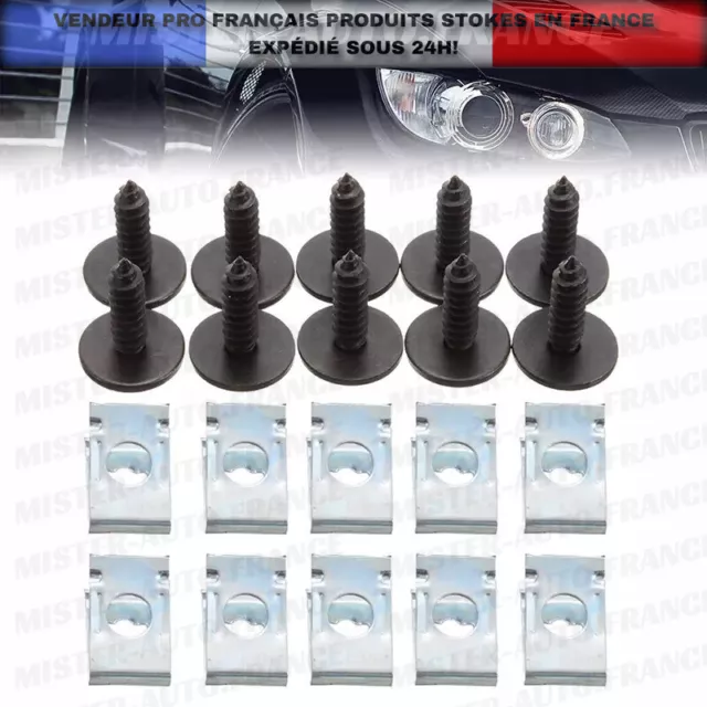 Kit Fixation Pare-Choc Pare-Boue ★Compatible BMW Série Clips Visserie x10 Vis