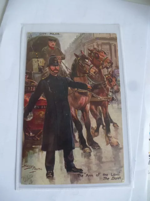 Harry Payne Artist Drawn/Signed "Arm Of The Law" Postcard P/M 1911 Raphael Tuck