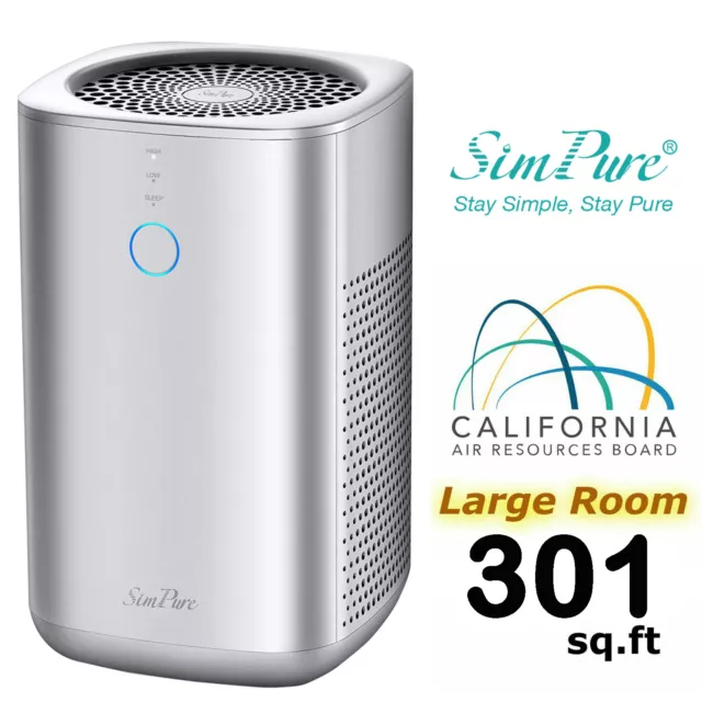Large Room Air Purifier HEPA Filter for Pet Allergies Smoke Dust Odor Eliminator