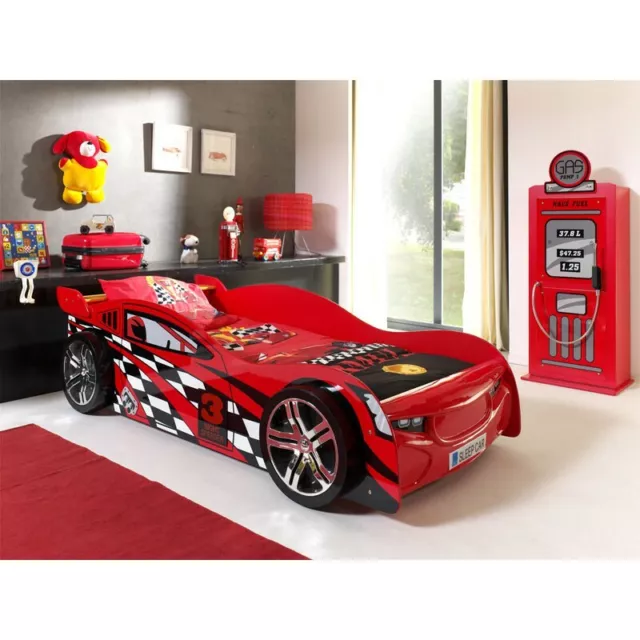 Paris Prix - Pack - Lit Enfant Voiture "night Speeder" & Armoire 1 Porte "pompe