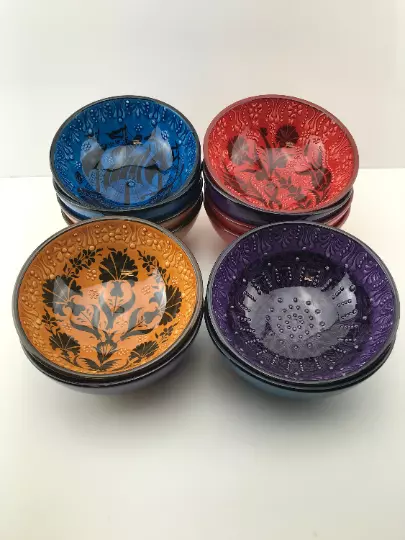 Hand Painted Ceramic Bowls(15 cm) - Handmade Turkish Pottery