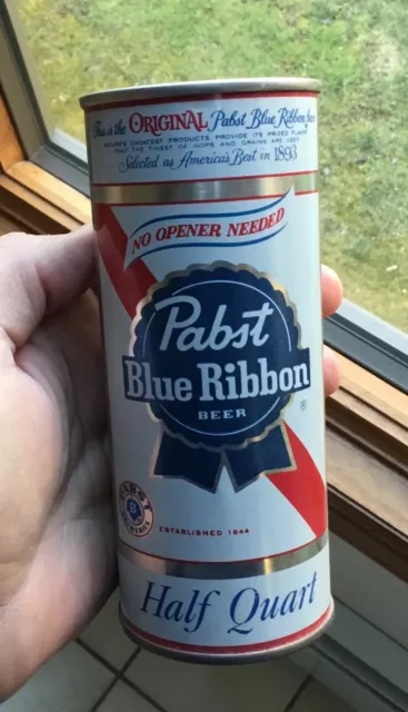 Old Pabst Blue Ribbon Beer Can Half Quart EMPTY Can Newark NJ Milwaukee WI Brew