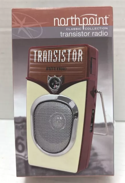 Radio Transistor AM/FM Estilo Retro Colección Clásica NORTHPOINT 1960 con SOPORTE.