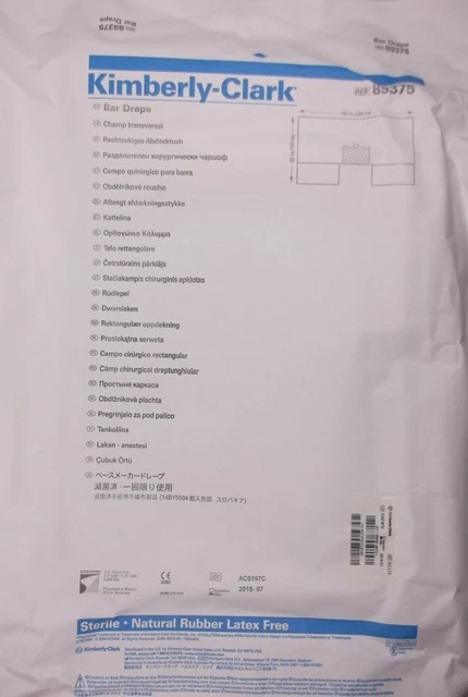 Kimberly-Clark 89375 Bar Drape 106 In X 62 In Exp 2015-07 Sterile Latex Free Nip
