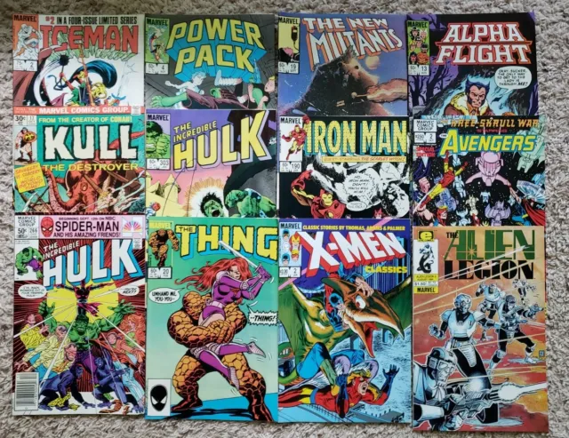 Vintage 1970's & 1980's Marvel Comics lot of 24- Hulk, Thing, Spider-Man, X-Men+