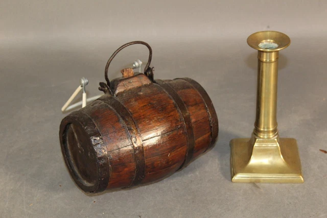 Rare 18Th C American Rev War Rum Keg Rundlet In Rare Small Size In Old Surface