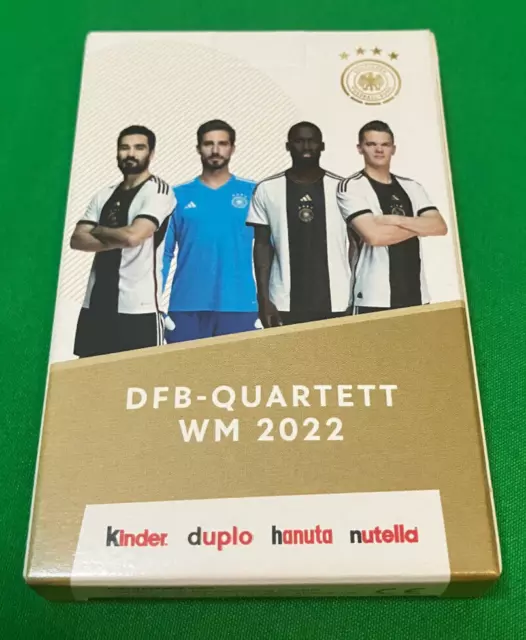 Kartenspiel DFB Quartett FIFA WM 2022 Fussball Ferrero Quatar Spielkarten OVP