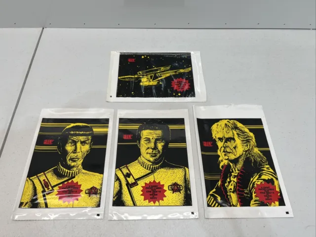 Rare 1982 Star Trek Ii The Wrath Of Khan Full Set Of 4 Ftcc Photo Card Wrappers