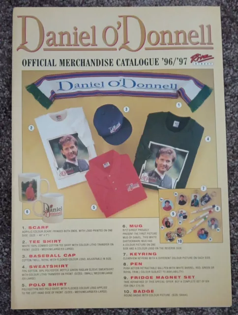 Daniel O 'Donnell - Official Merchandise Catalogue -'96 / '97 - Ritz Records