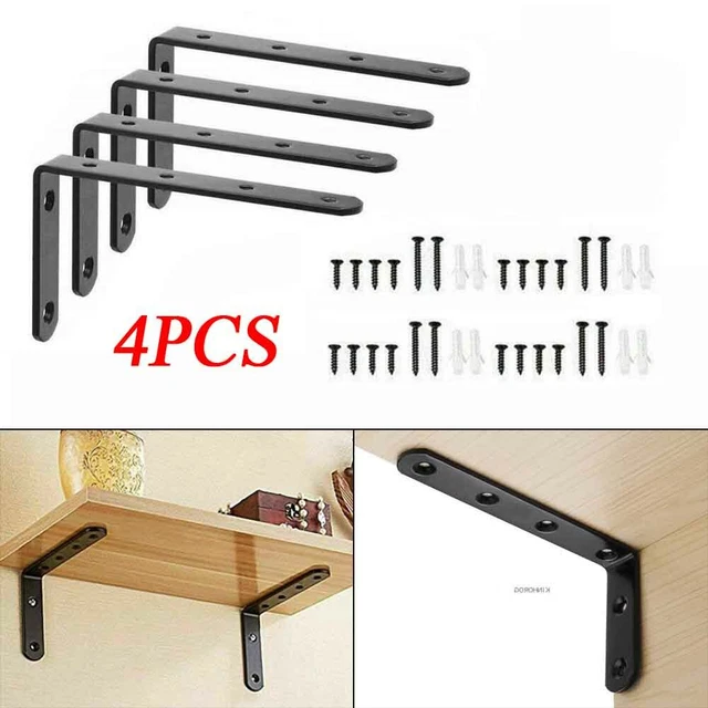 4x Ángulo en forma de L estantería soporte estantería ángulo estantería acero inoxidable